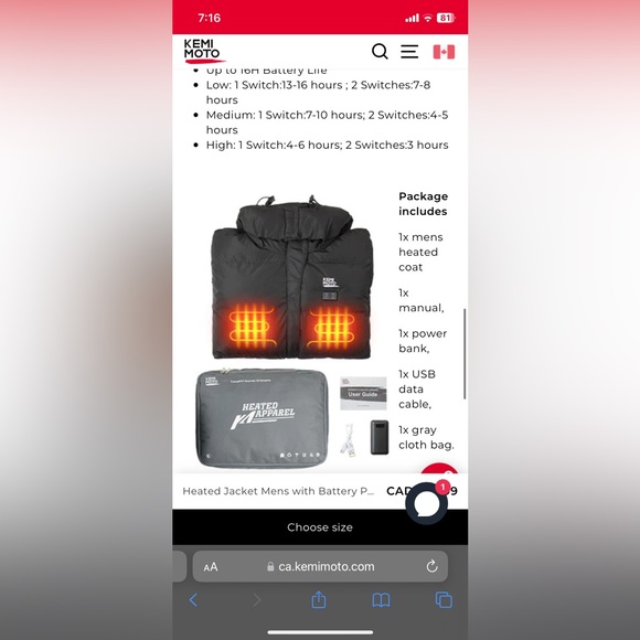 HEATED COAT - Picture 5 of 6